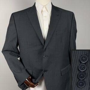 Collection by Michael Strahan Blazer Men's 46S Wool Polyester Black Pinstripe